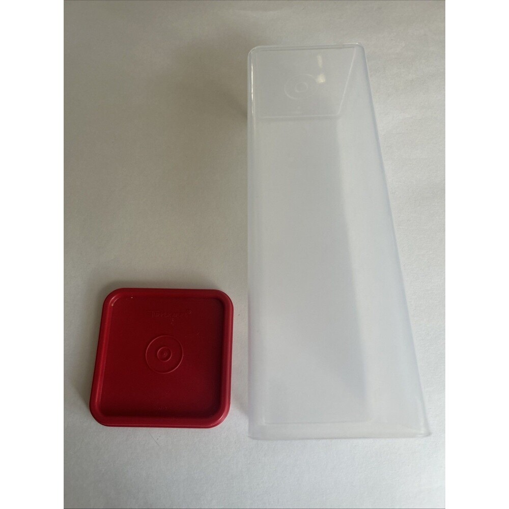 Tupperware Red Lid Cheese Storage Container Clear